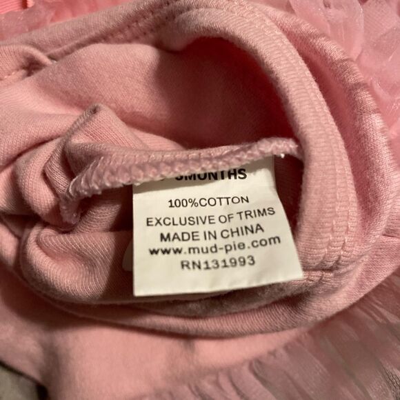 Mudpie Girls 0-6M Ruffle Sleeveless Onesie - Picture 4 of 4